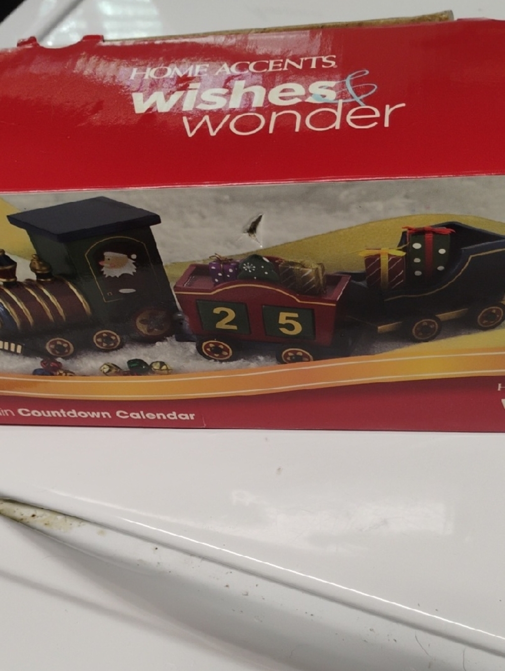 Red Holiday Train Countdown Calendar